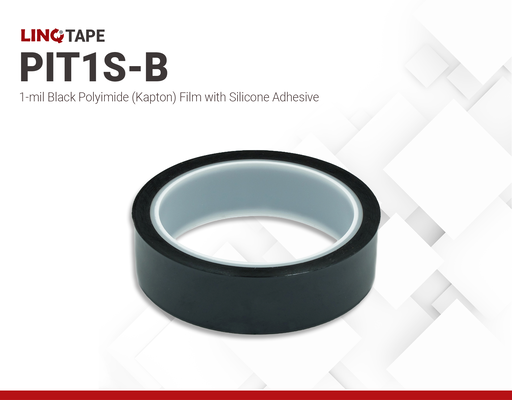 PIT1S-B | 1-mil Black Polyimide (Kapton) tape with Silicone Adhesive