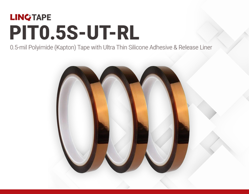 PIT0.5S-UT-RL | 0.5-mil Polyimide (Kapton) Tape | Ultra-Thin Silicone Adhesive with Release Liner