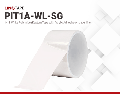 PIT1A-WL-SG | 1-mil White Polyimide (Kapton) Tape with Acrylic Adhesive