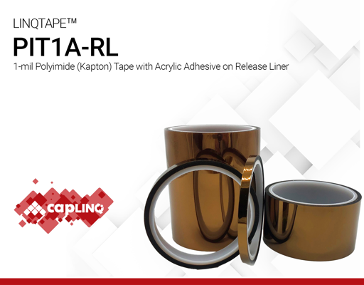 PIT1A-RL | 1-mil Polyimide (Kapton) Tape with Acrylic Adhesive on Release Liner
