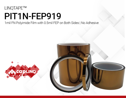 PIT1N-FEP919 | 1mil FN Polyimide Film with 0.5mil FEP on Both Sides | No Adhesive
