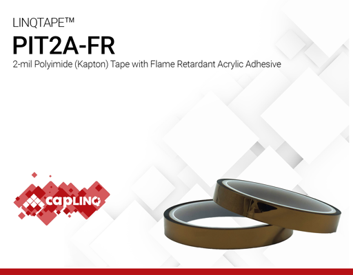 PIT2A-FR | 2-mil Polyimide (Kapton) Tape with Flame Retardant Acrylic Adhesive
