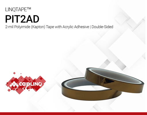 PIT2AD | 2-mil Polyimide (Kapton) Tape with Acrylic Adhesive | Double-Sided